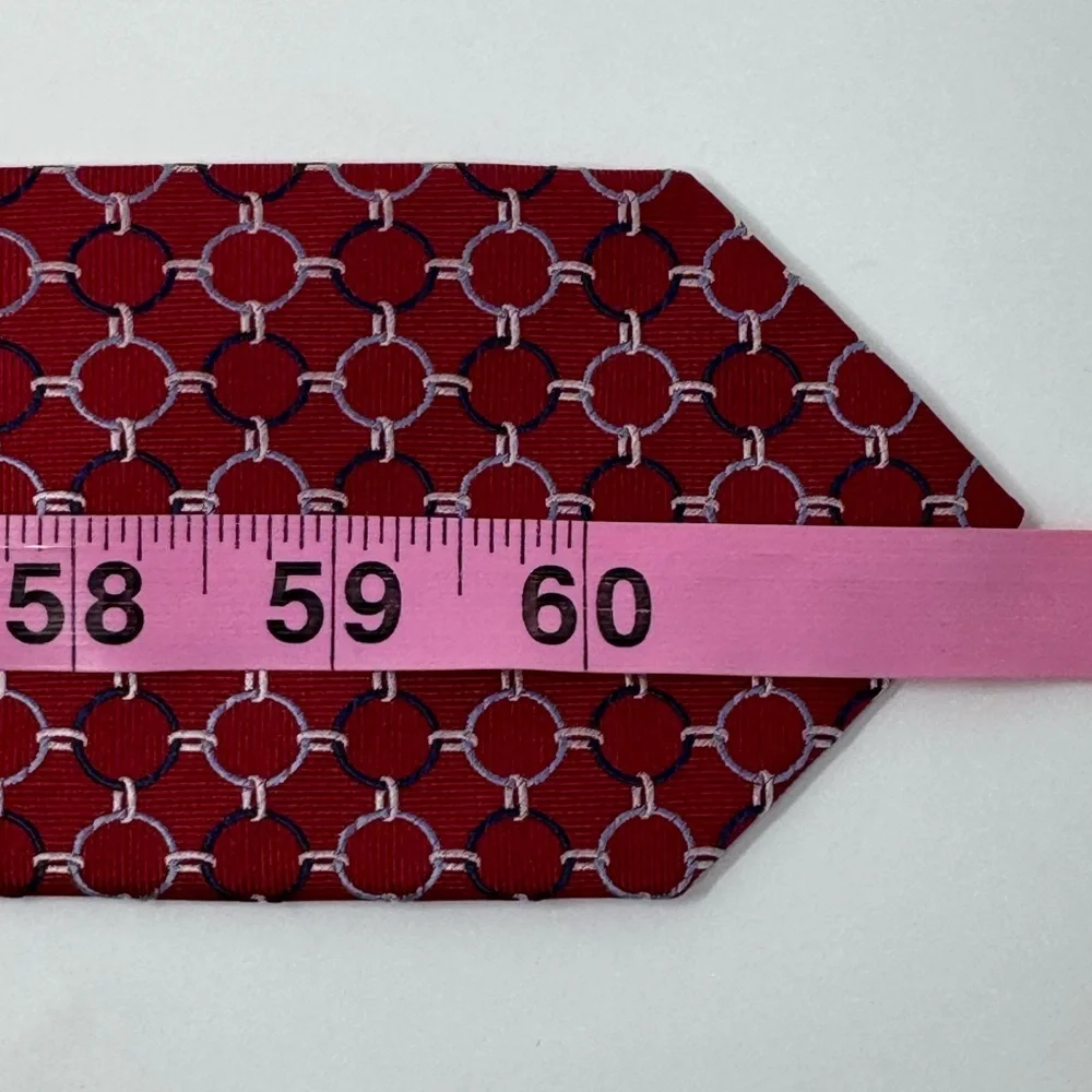 JS Blank & Co Neck Tie, silk. circle, chain, geometric, abstract, preppy, skinny